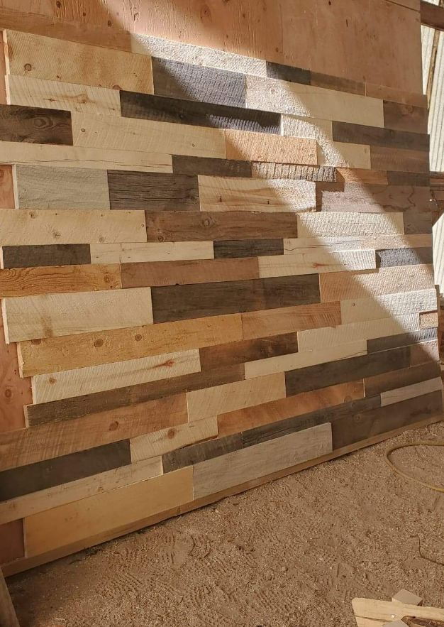 mocked-up accent wall in Greenleaf Studio